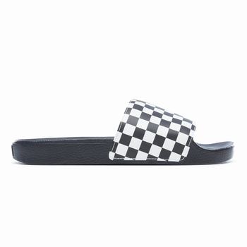 Vans Checkerboard Slide-On - Miesten Sandaalit - Valkoinen